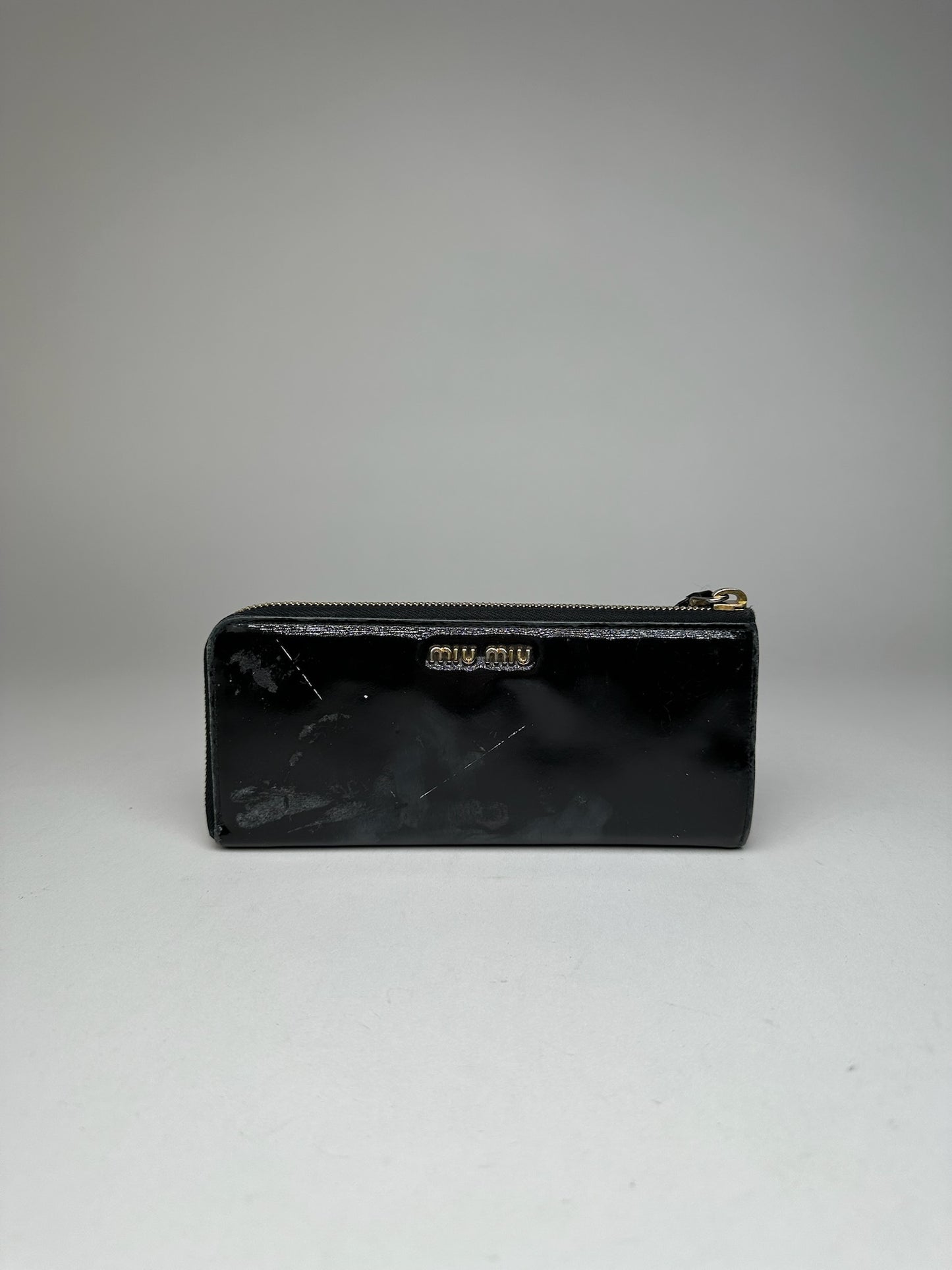 Vintage Miu Miu Patent Leather Wallet Black