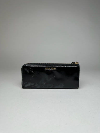 Vintage Miu Miu Patent Leather Wallet Black