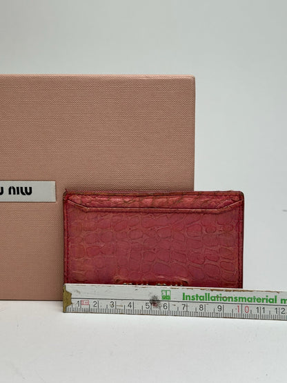 Porte-cartes vintage en cuir rose Miu Miu