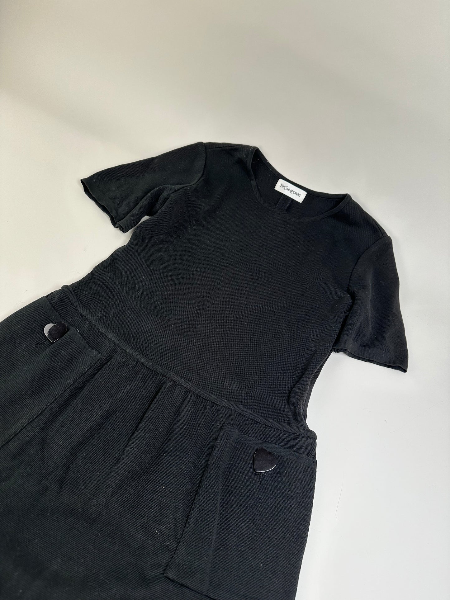 Vintage Saint Laurent Jersey Dress Black M