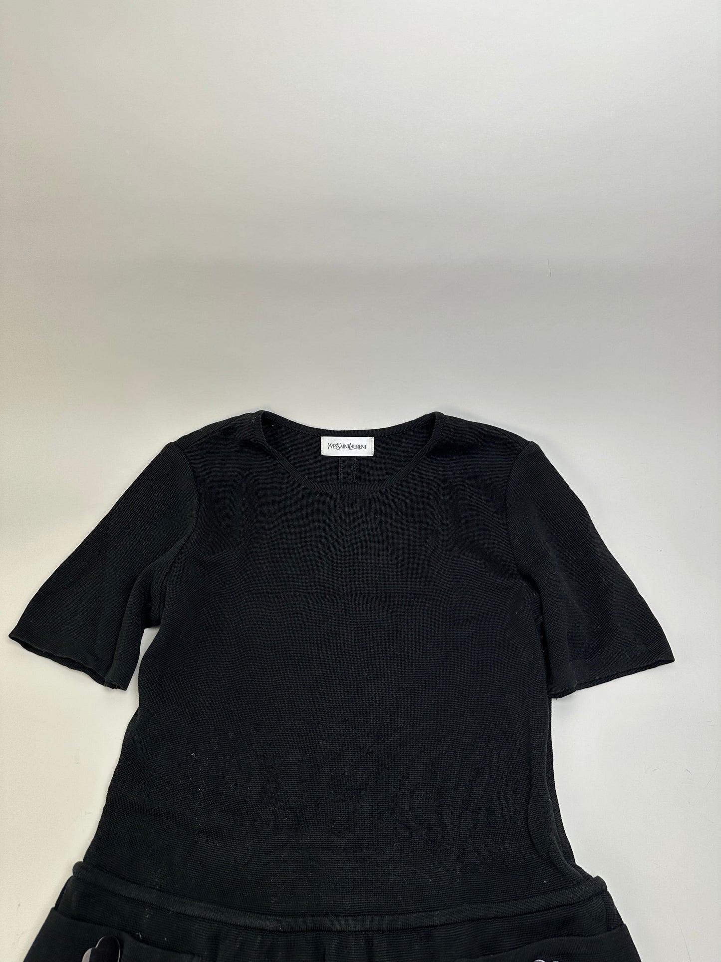 Vintage Saint Laurent Jersey Dress Black M