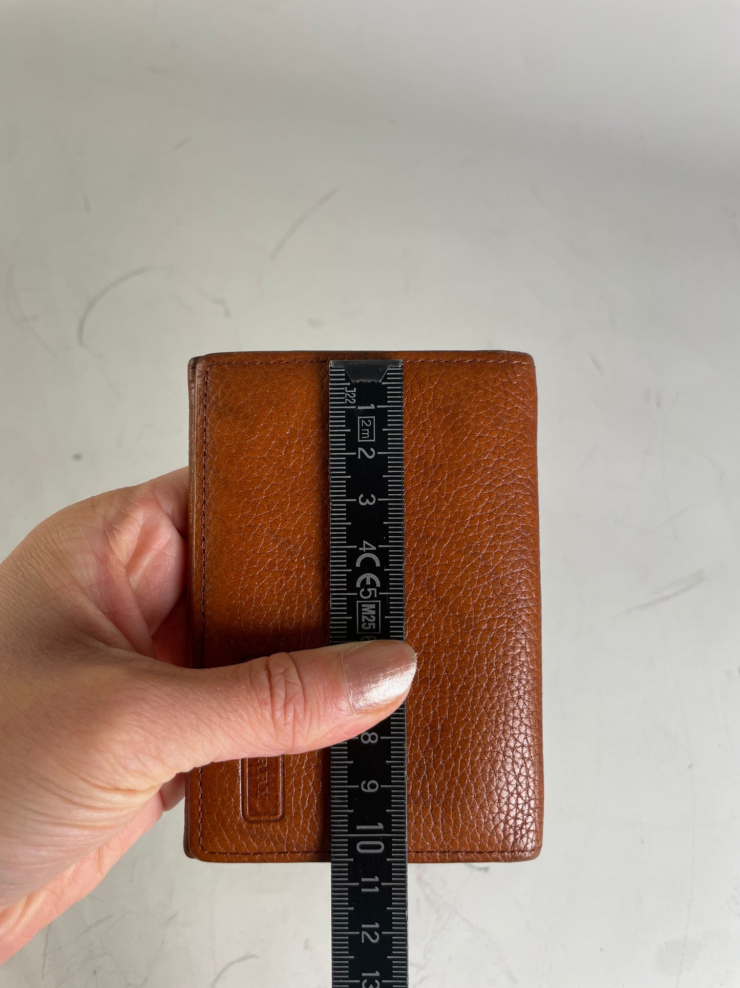 Vintage Burberry Textured Leather Card Holder Brown