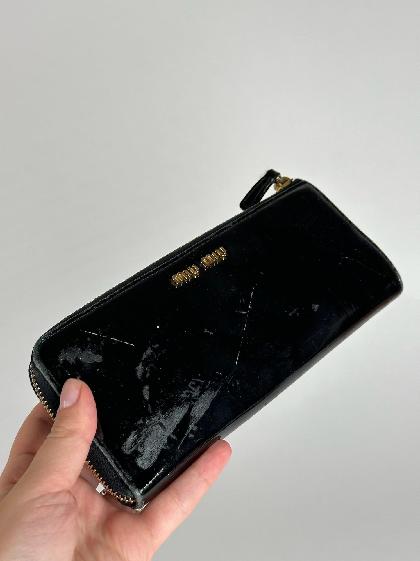 Vintage Miu Miu Patent Leather Wallet Black