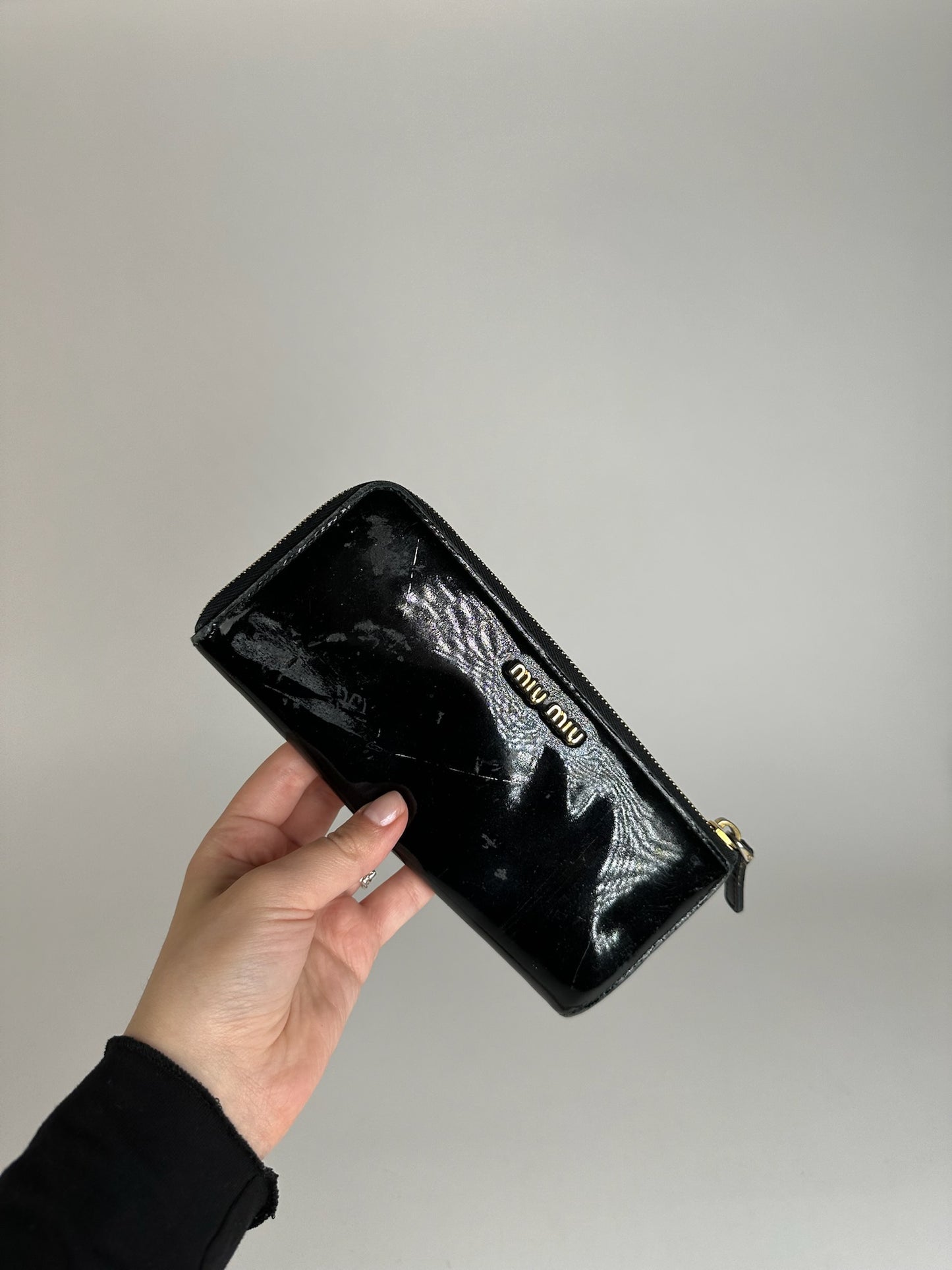 Vintage Miu Miu Patent Leather Wallet Black