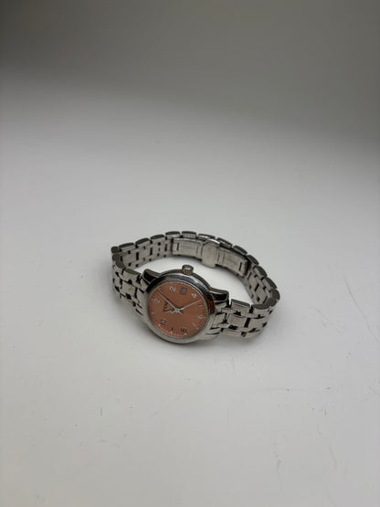 Vintage Fendi Stainless Steel Bracelet Watch Pink Dial Silver