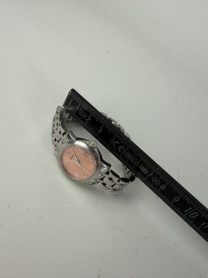 Vintage Fendi Stainless Steel Bracelet Watch Pink Dial Silver