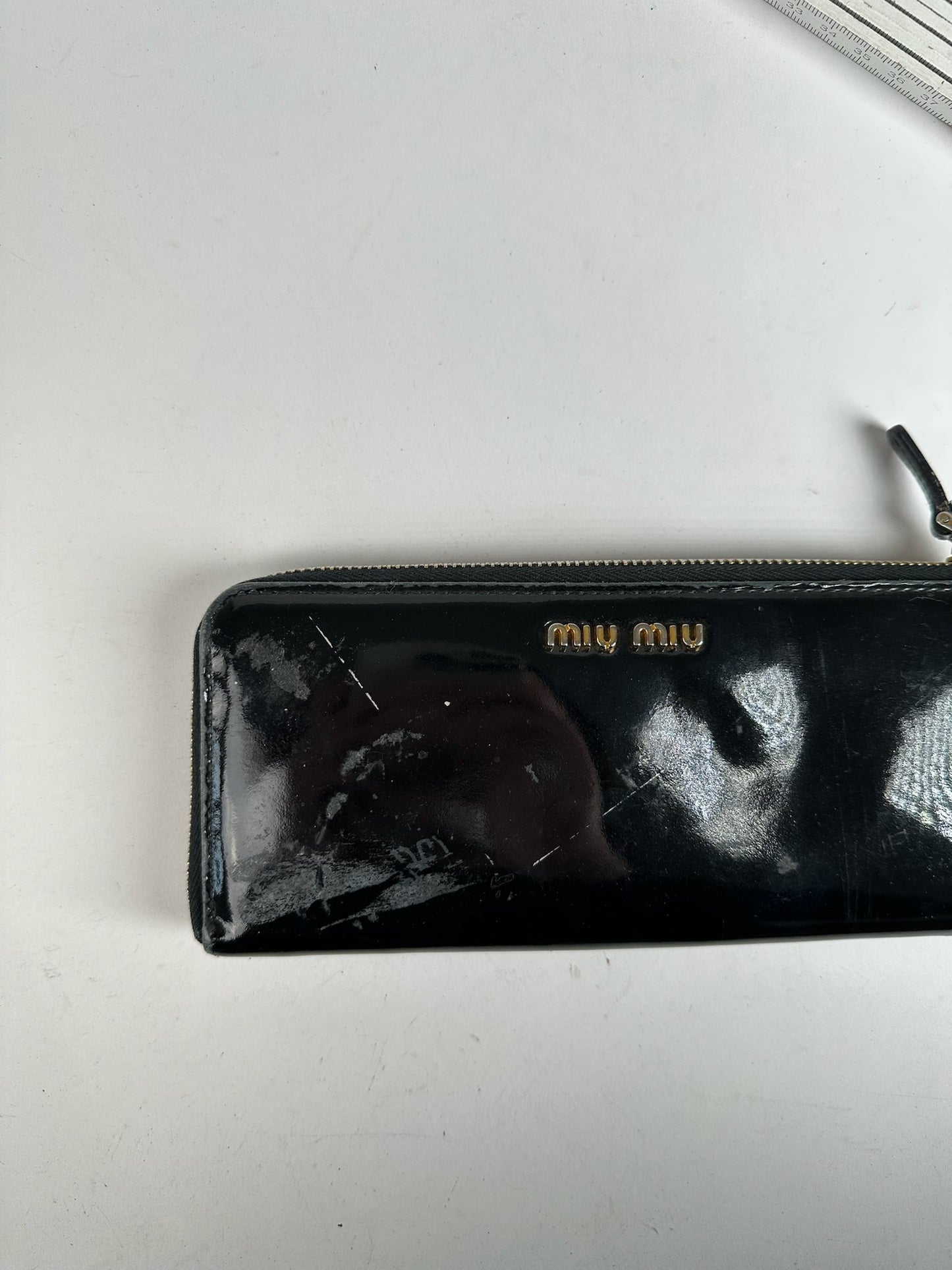 Vintage Miu Miu Patent Leather Wallet Black