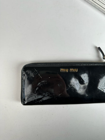 Vintage Miu Miu Patent Leather Wallet Black