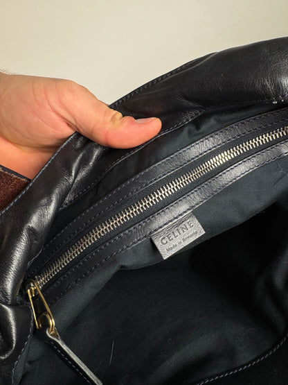 Vintage Celine Paris Faux Leather Bag Marine/black