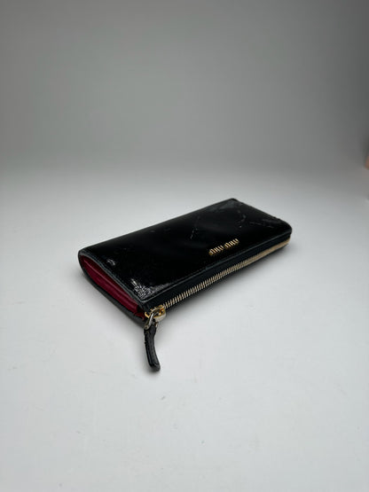 Vintage Miu Miu Patent Leather Wallet Black