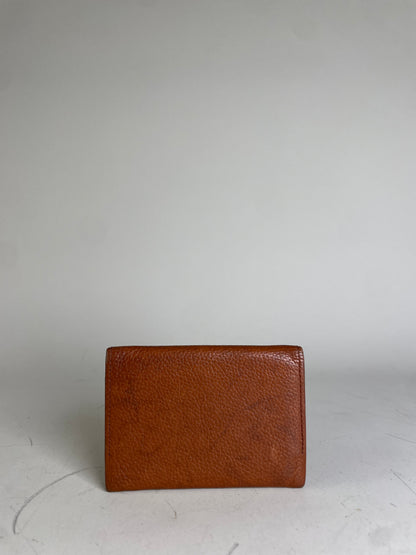 Vintage Burberry Textured Leather Card Holder Brown