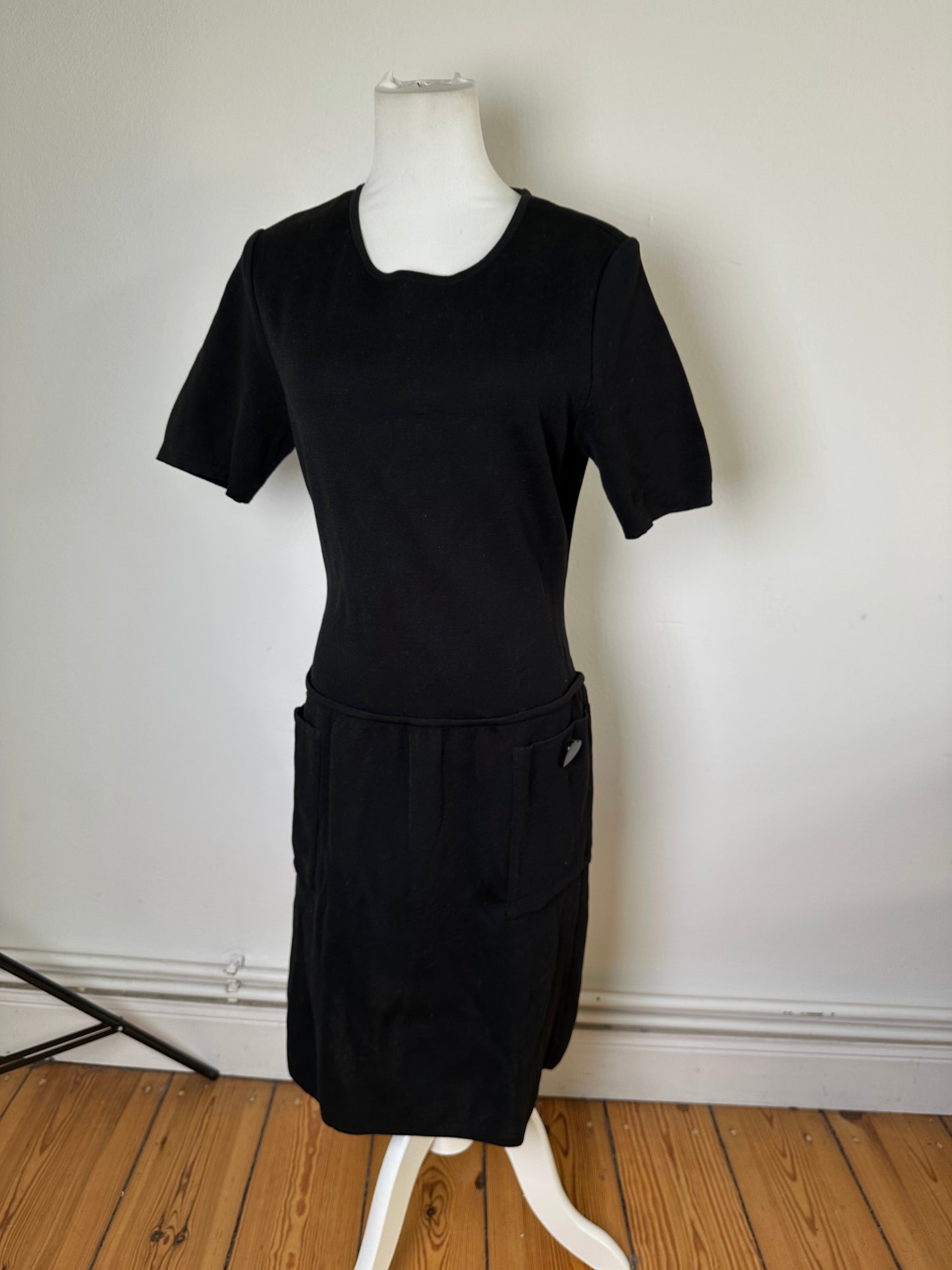 Vintage Saint Laurent Jersey Dress Black M