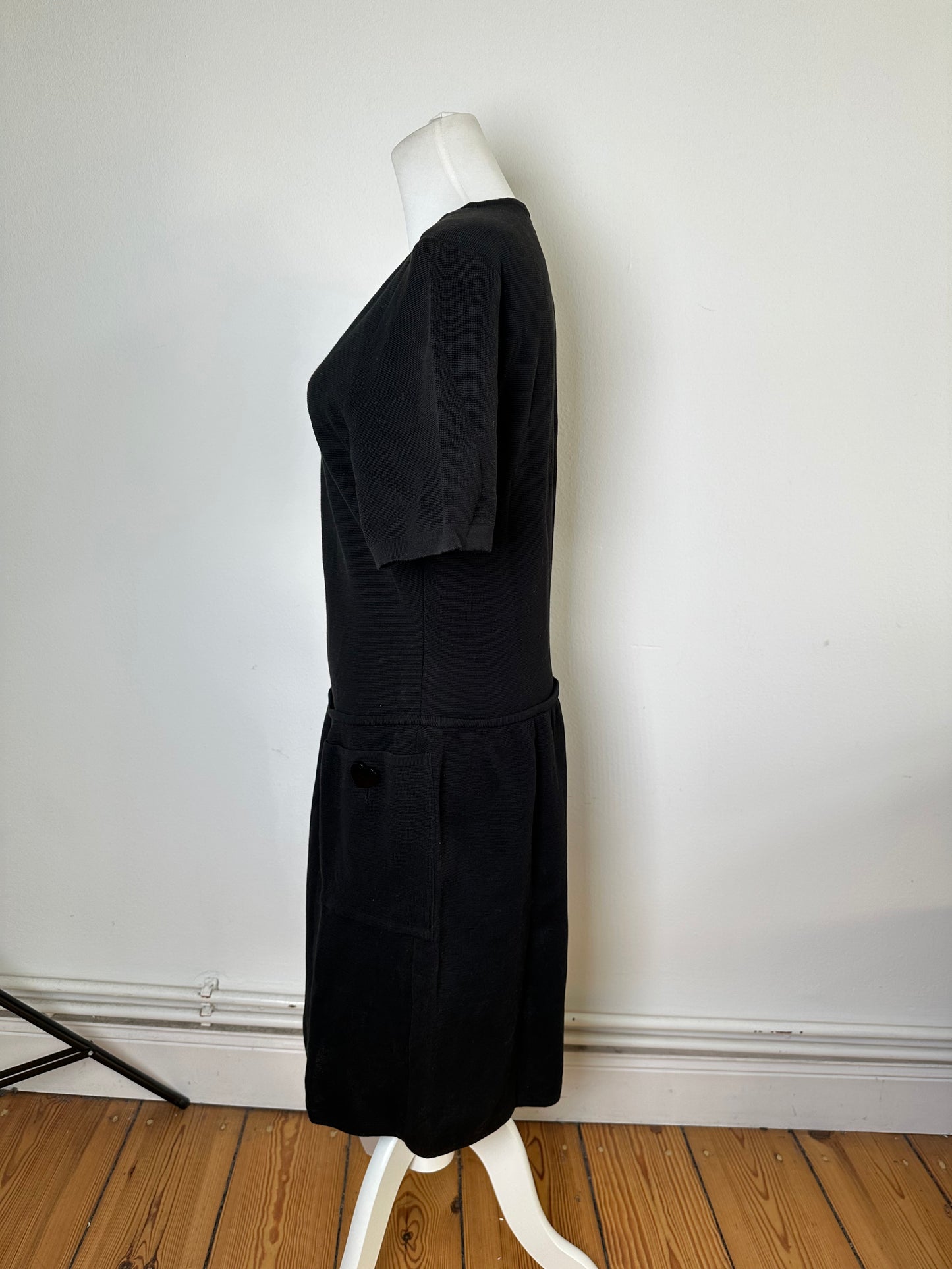 Vintage Saint Laurent Jersey Dress Black M
