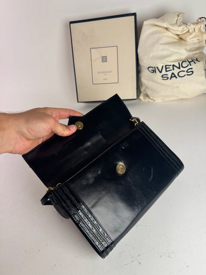 Sac vintage en cuir verni noir Givenchy