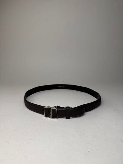 Vintage Yves Saint Laurent Snake Emblossed Leather Belt Black