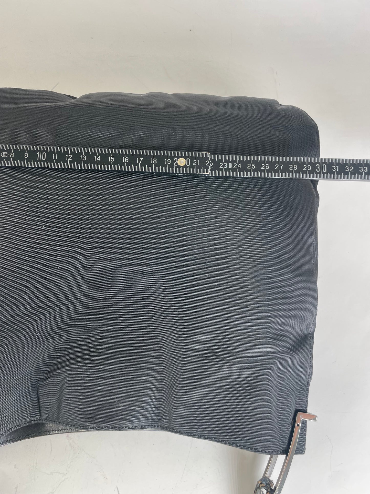 Vintage Gucci Nylon Shoulder Bag Black Silver
