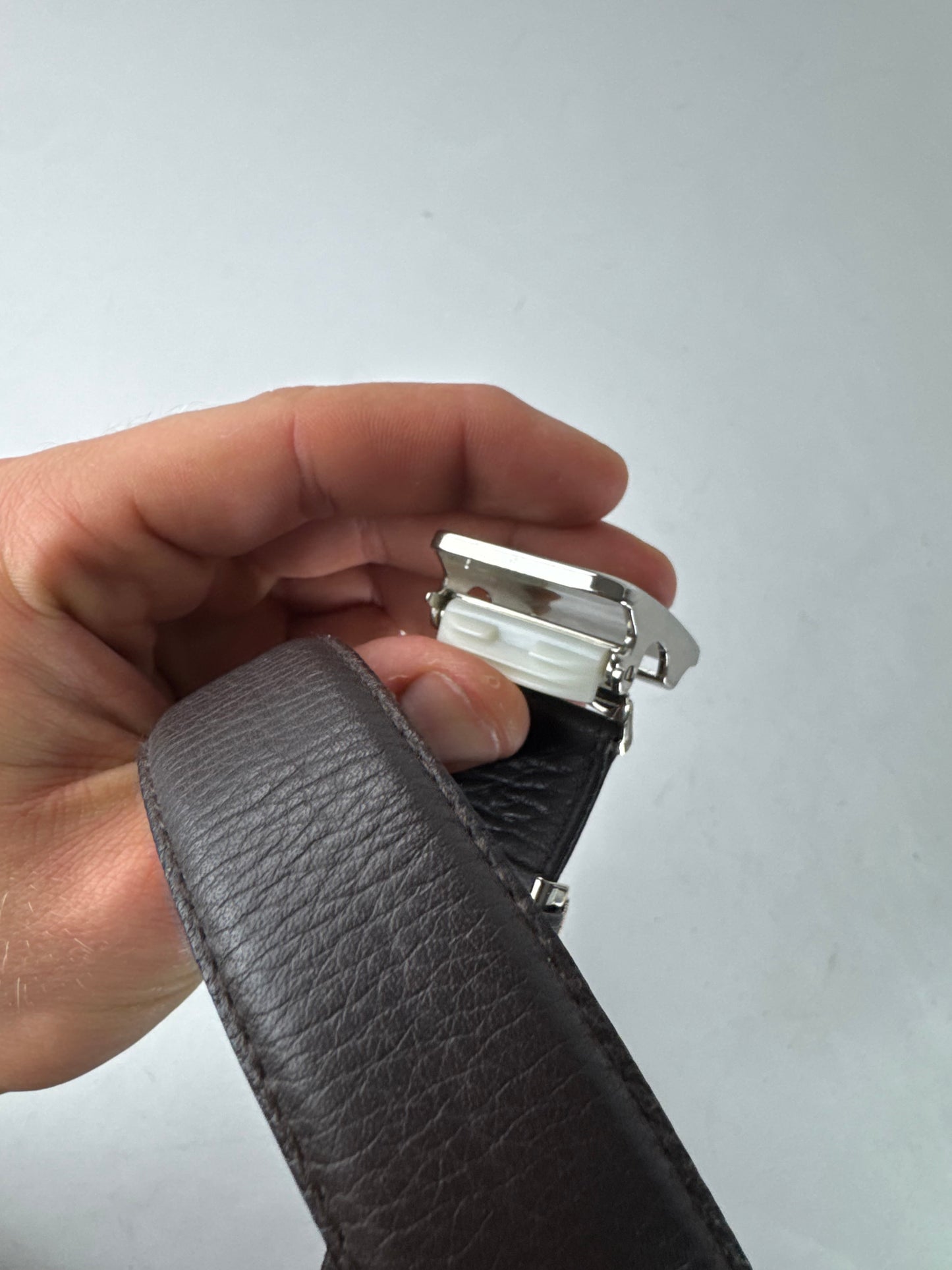 Vintage Yves Saint Laurent Snake Emblossed Leather Belt Black