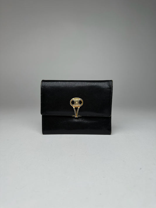 Vintage Celine Paris Leather Wallet black