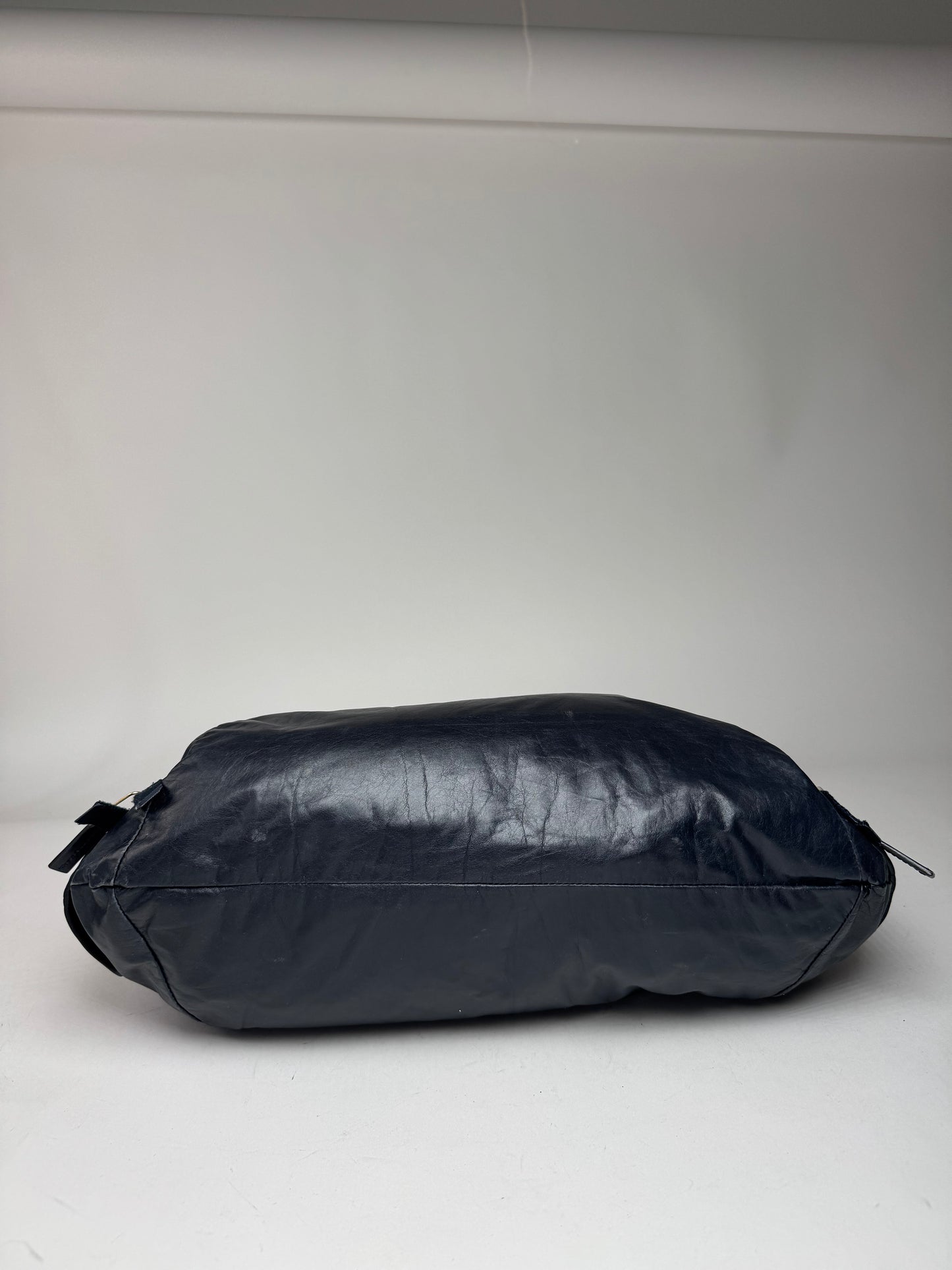 Vintage Celine Paris Faux Leather Bag Marine/black