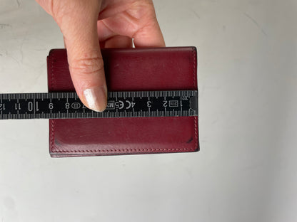 Vintage Hermes Leather Card Holder Red