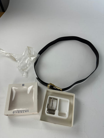 Givenchy Leather Belt Set Black New