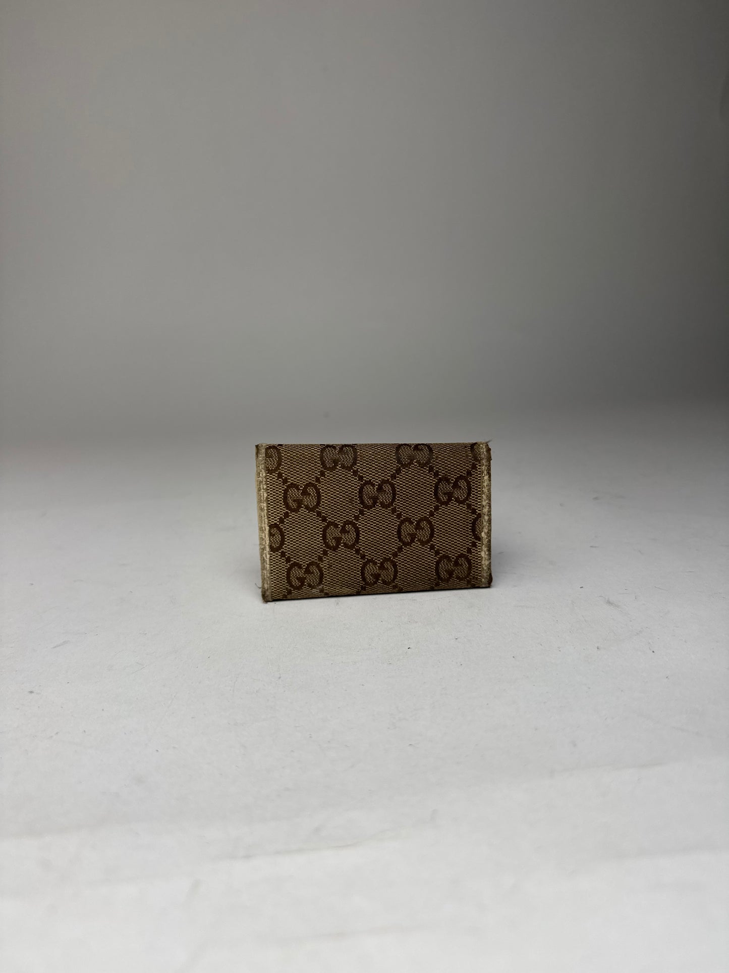 Vintage Gucci Monogram Card Holder Brown white
