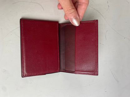 Vintage Hermes Leather Card Holder Red