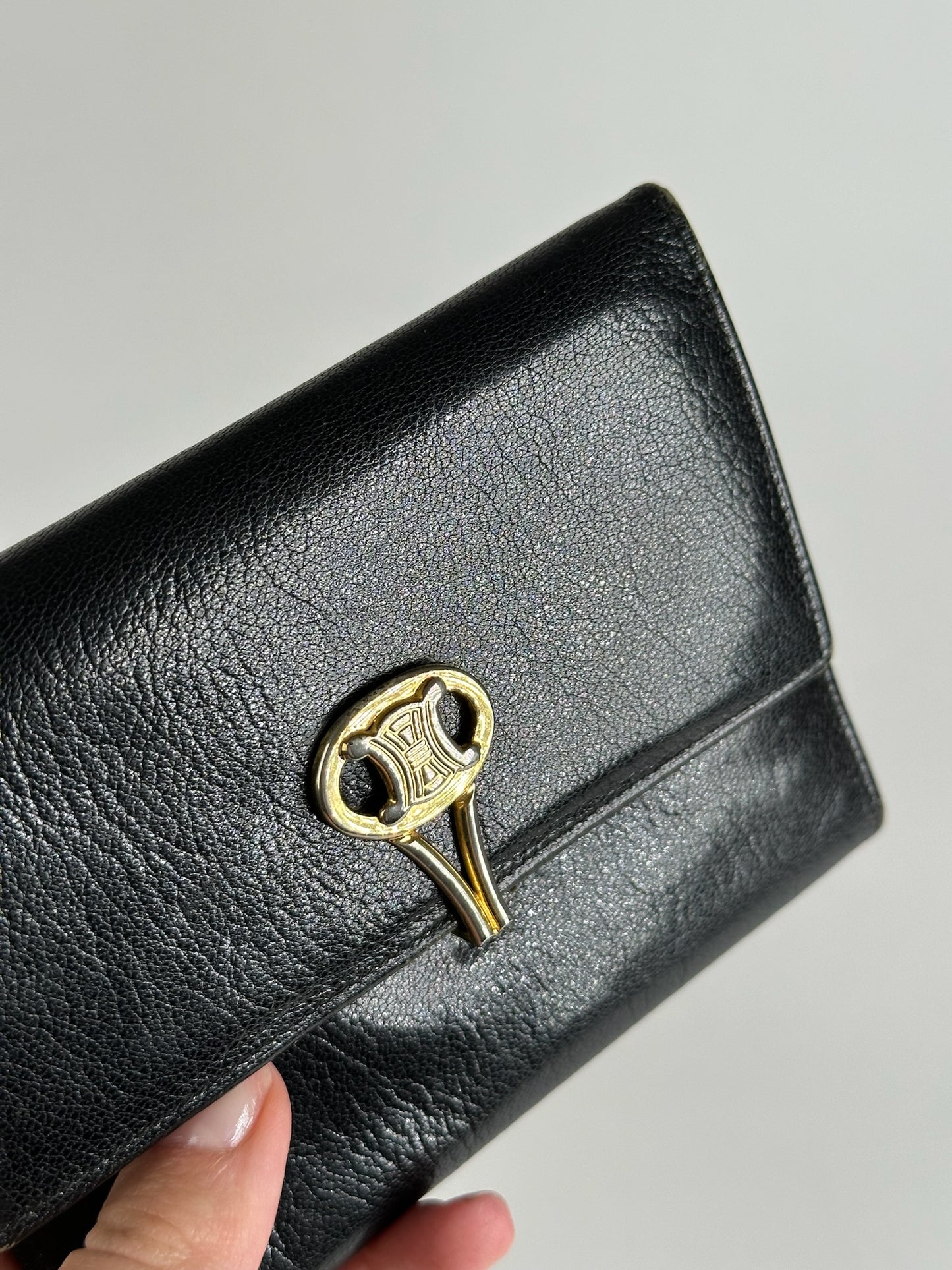 Vintage Celine Paris Leather Wallet black