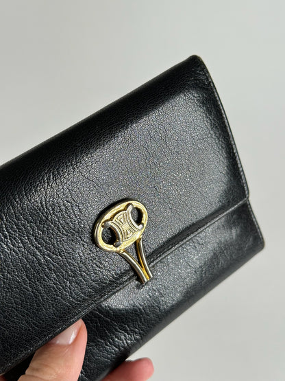 Vintage Celine Paris Leather Wallet black