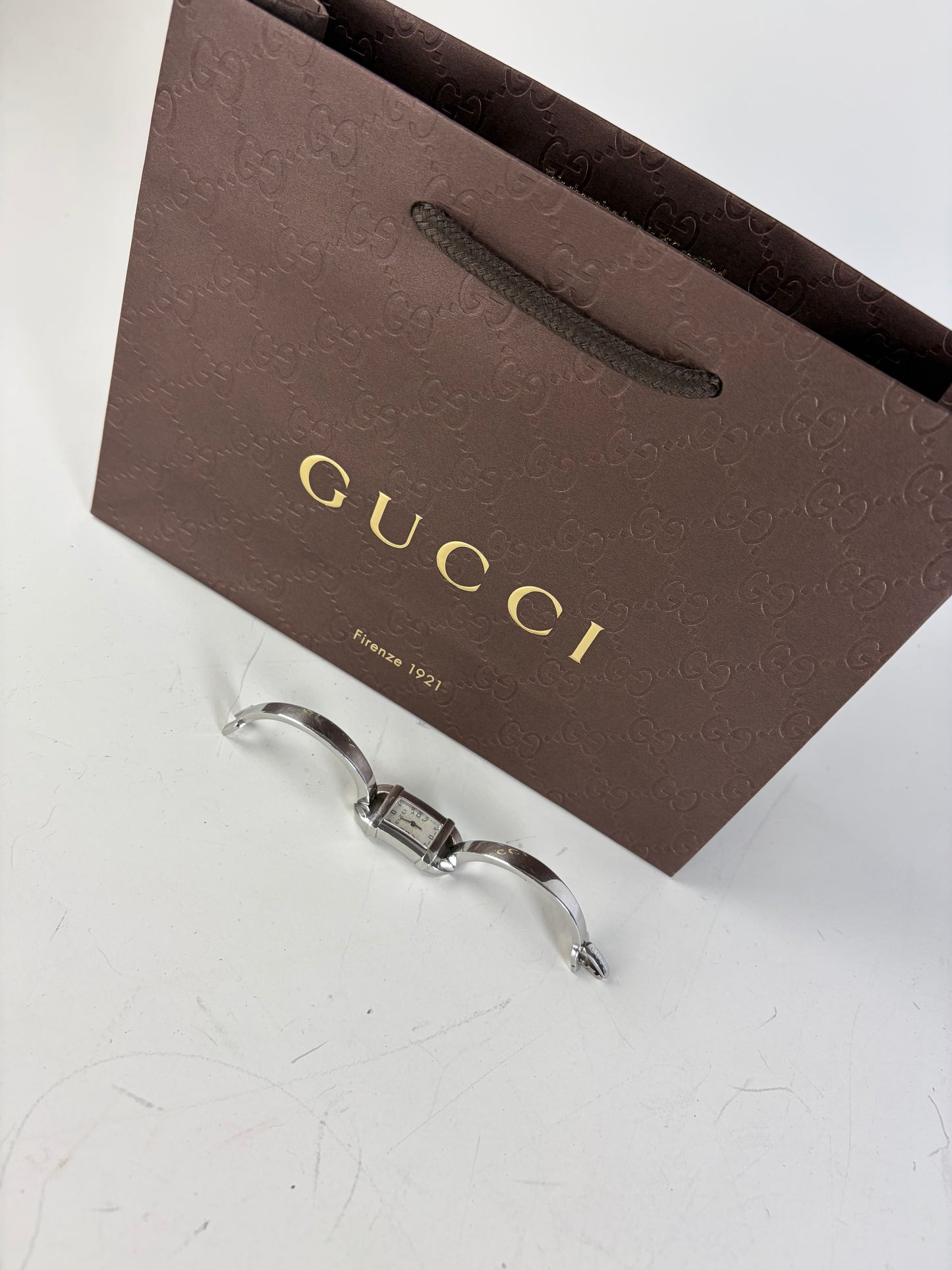 Vintage Gucci Stainless Steel Bracelet Watch Silver