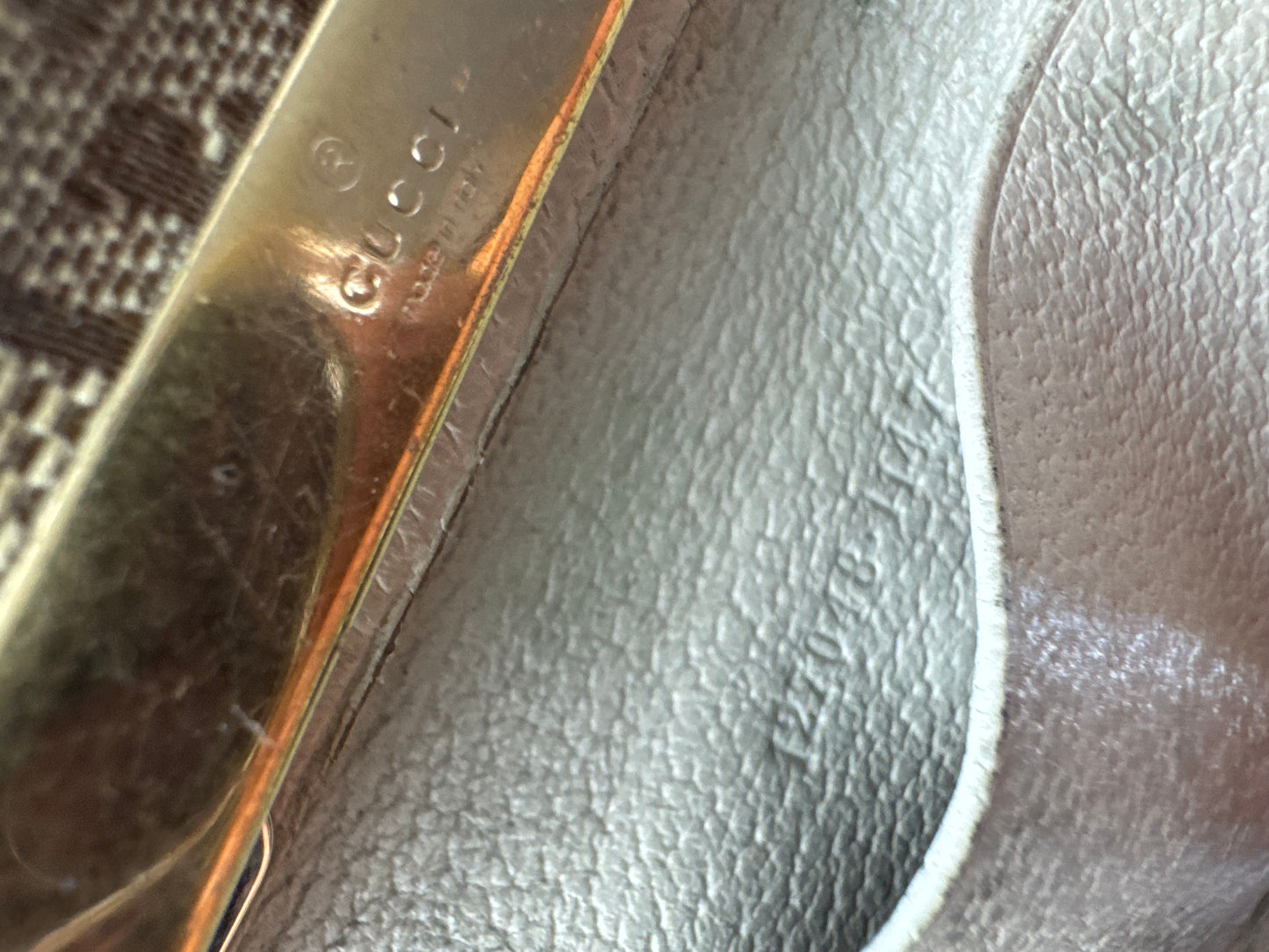 Vintage Gucci Monogram Card Holder Brown white