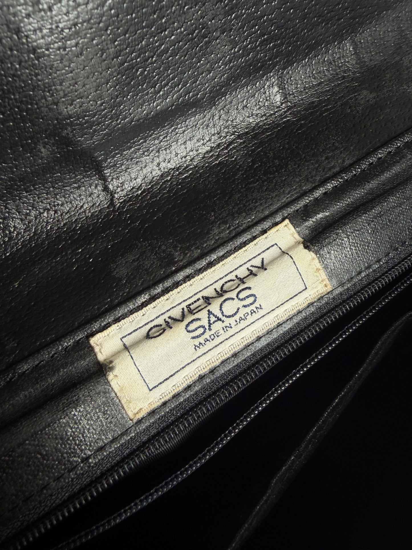 Vintage Givenchy Leather Clutch Bag Black Gold