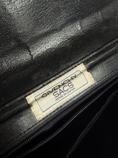Vintage Givenchy Leather Clutch Bag Black Gold