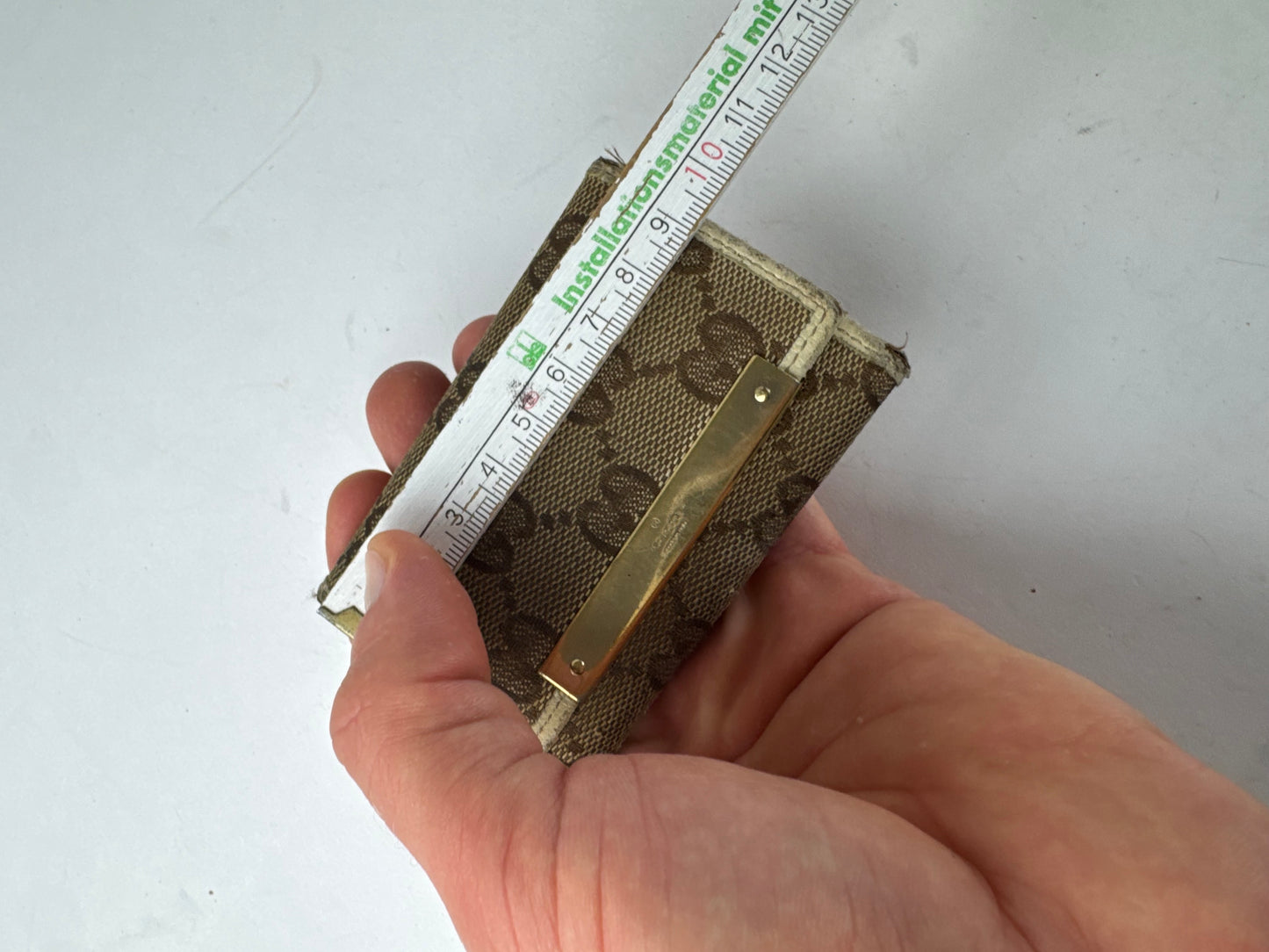 Vintage Gucci Monogram Card Holder Brown white