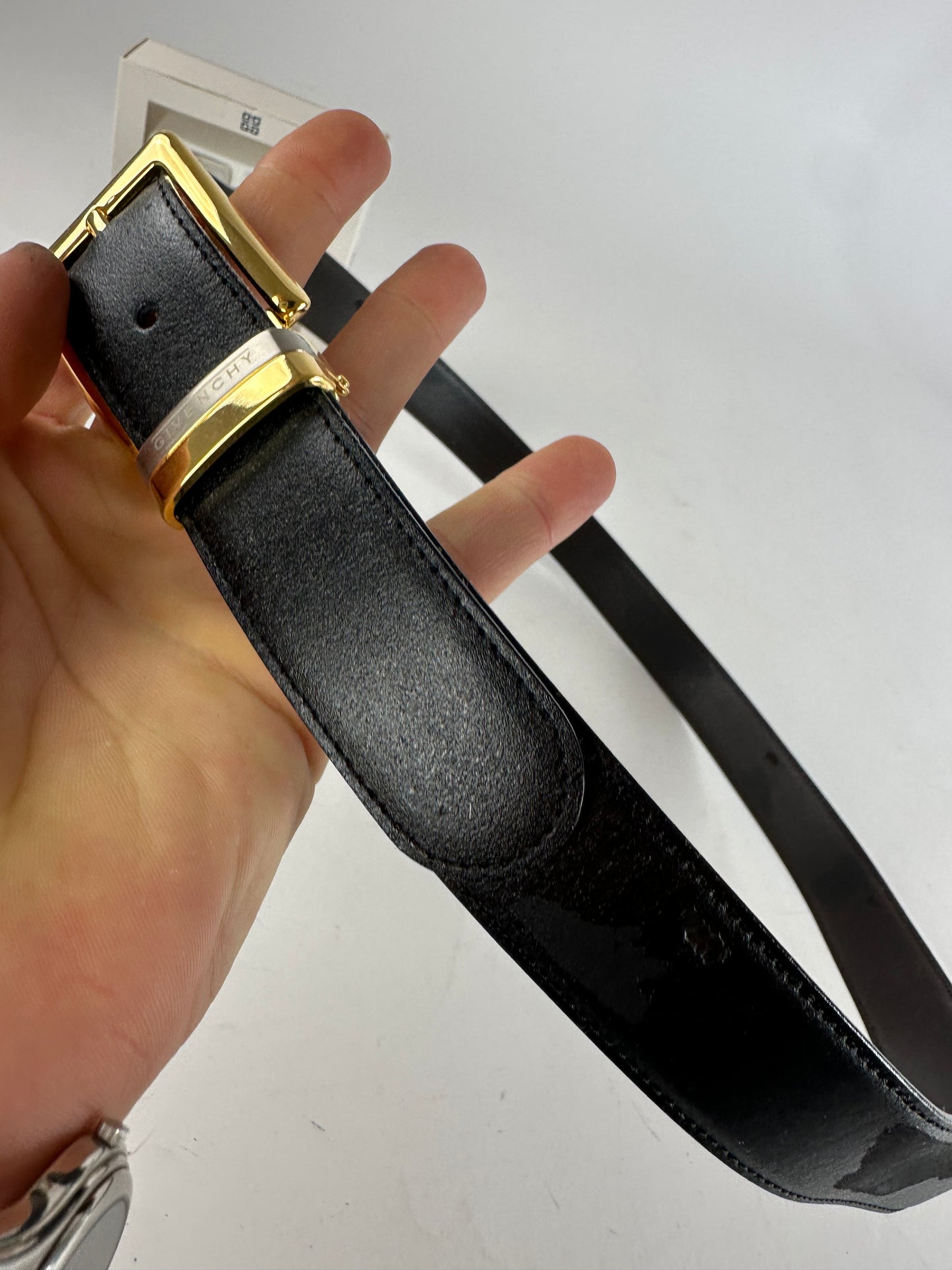 Givenchy Leather Belt Set Black New