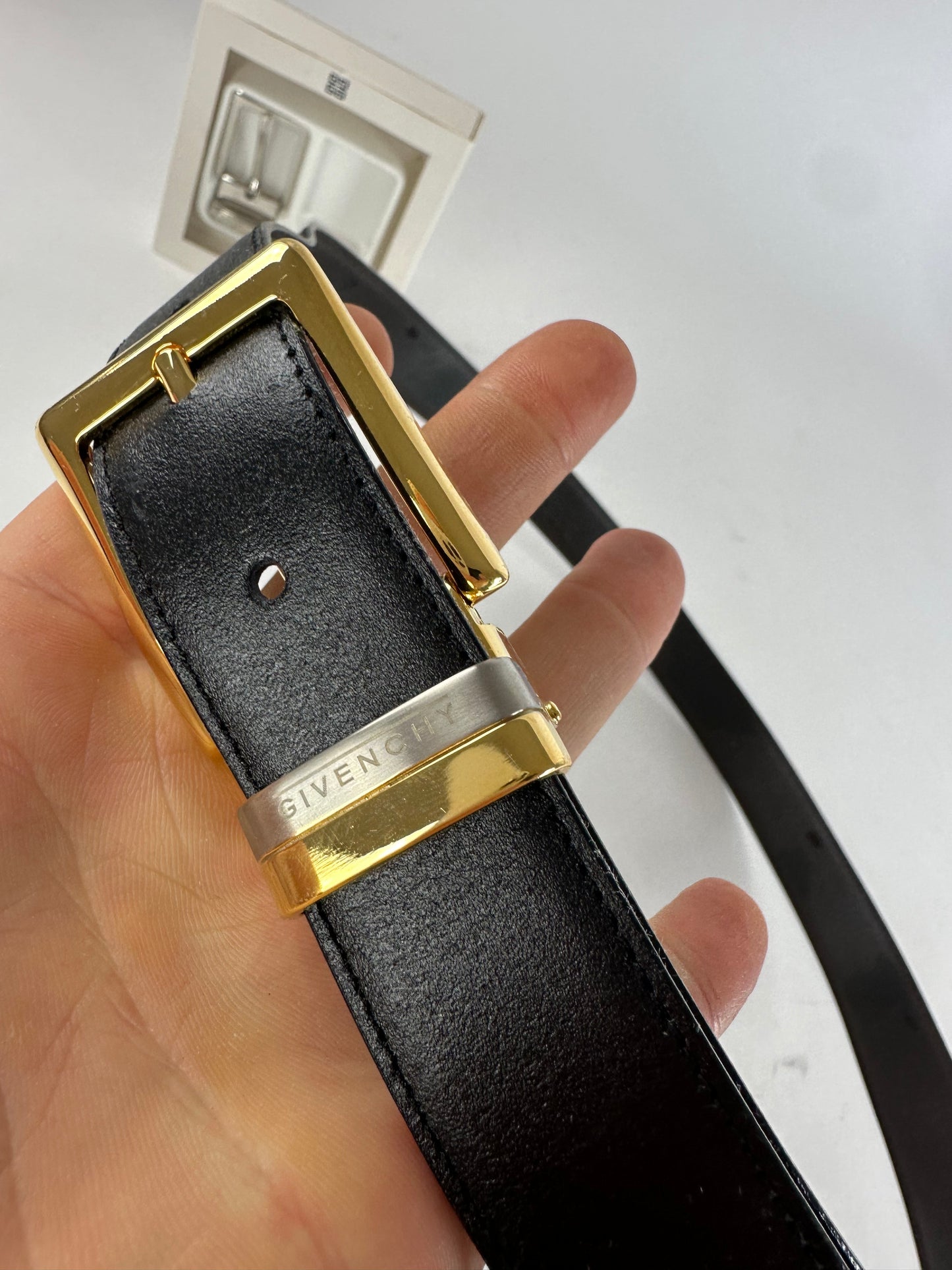 Givenchy Leather Belt Set Black New