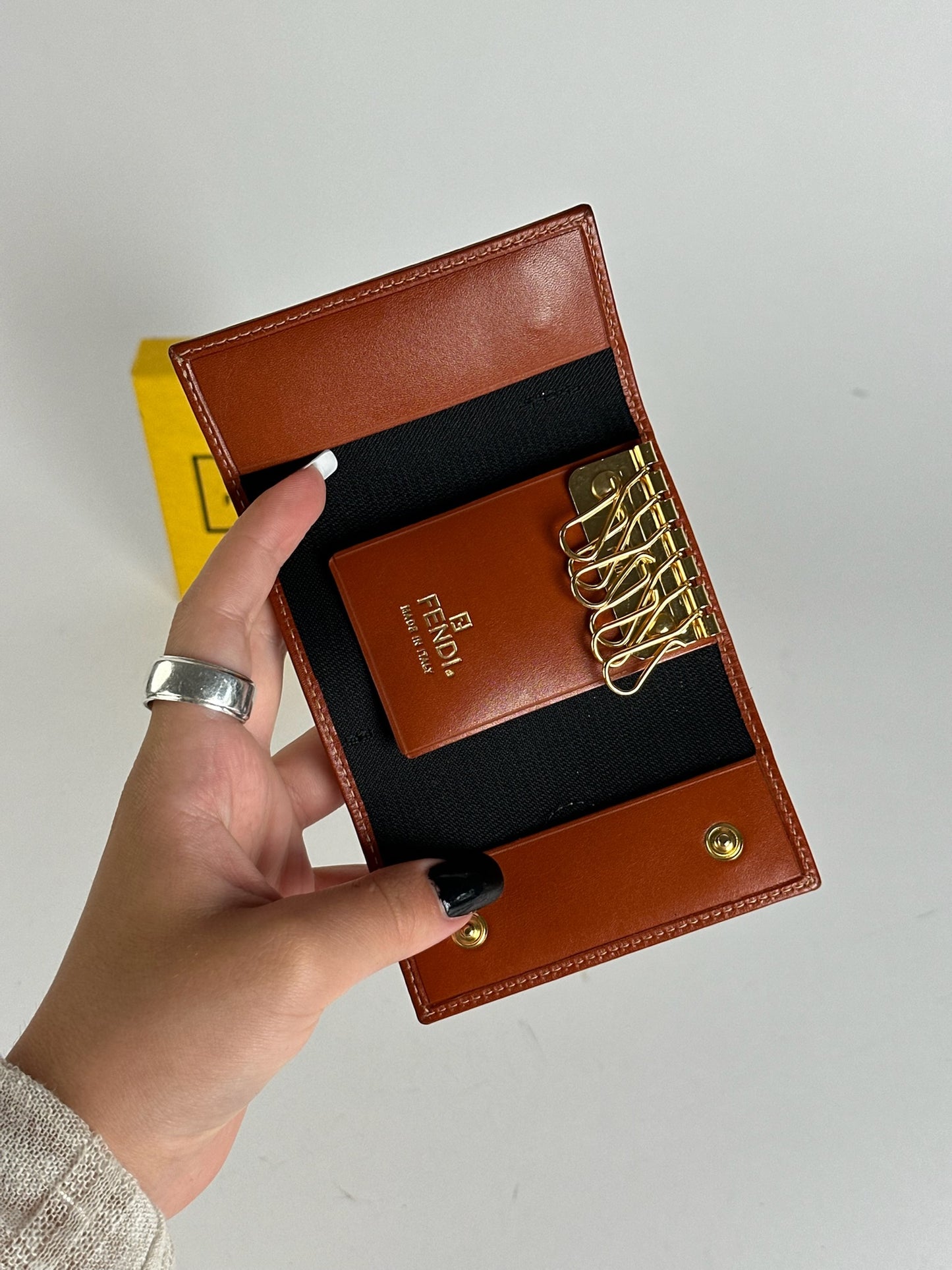 Vintage Fendi Roma Key Holder Brown