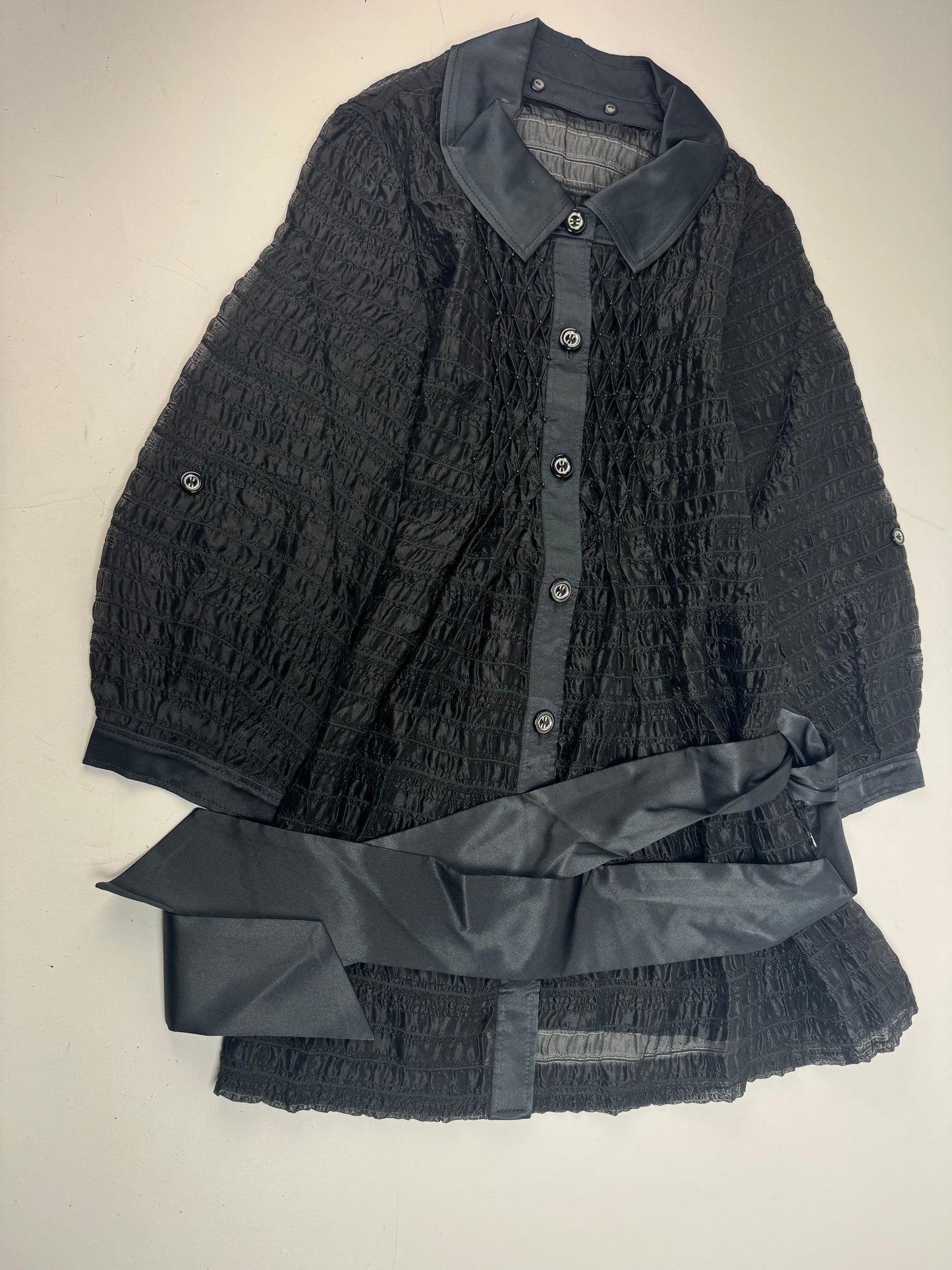 Vintage Courreges Transparent Trenchcoat Black M