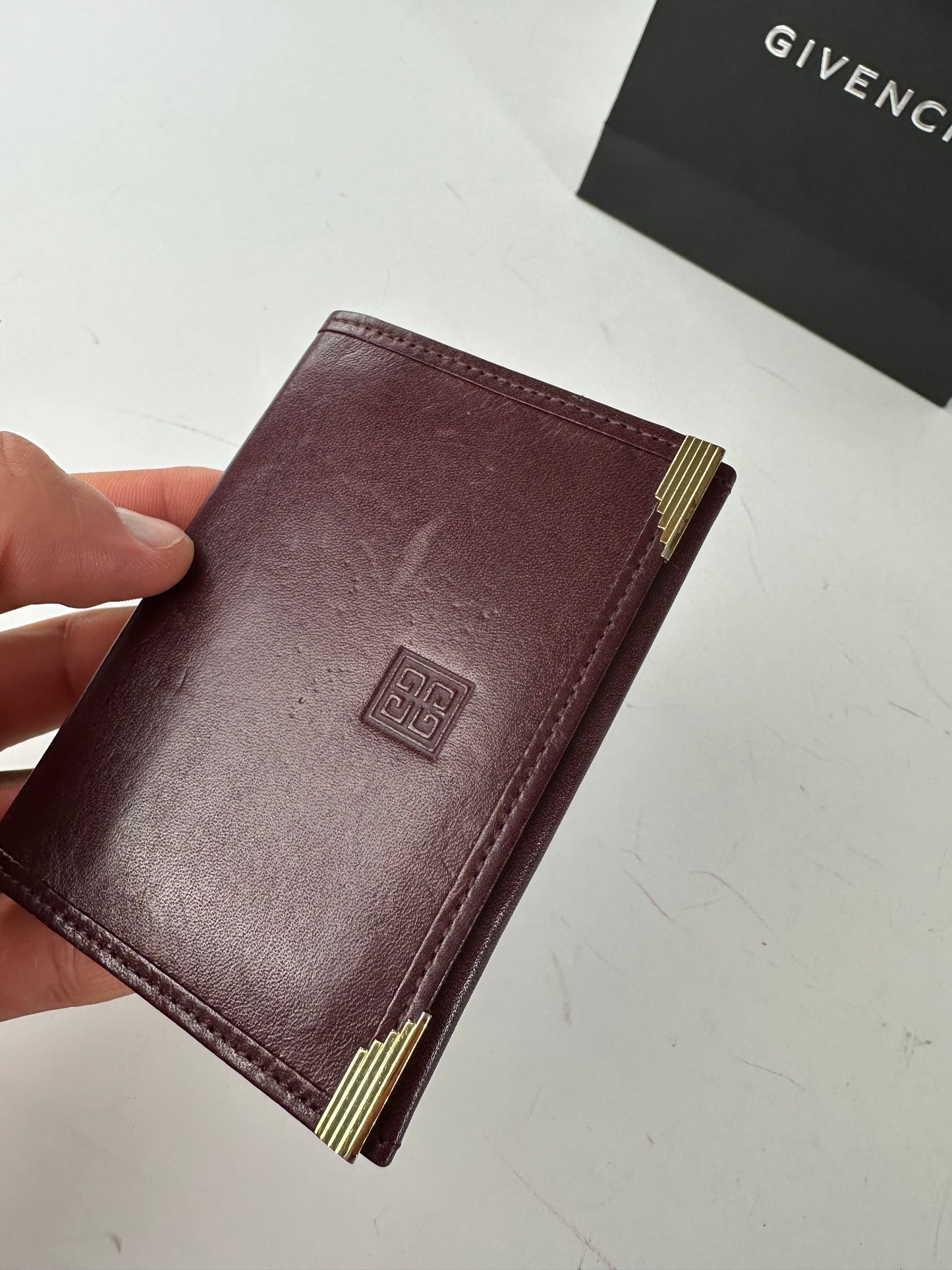 Vintage Givenchy Flapable Leather Card Holder Purple