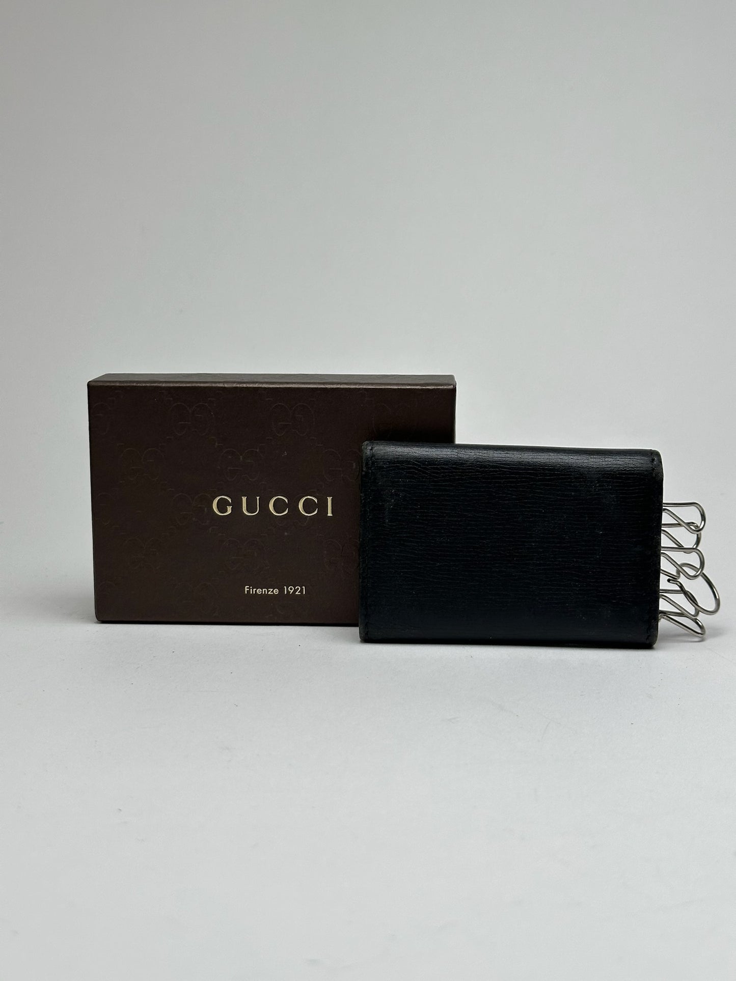 Vintage Gucci leather key holder black