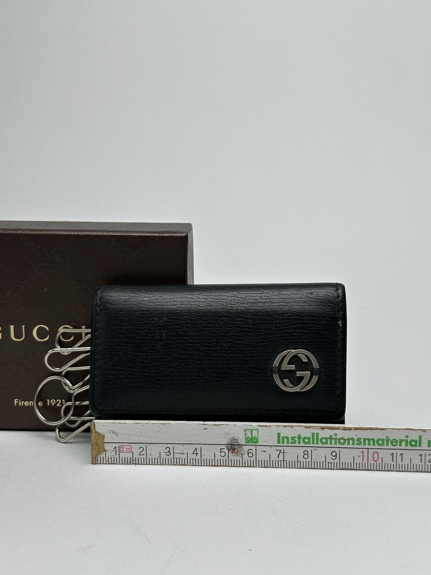 Vintage Gucci leather key holder black