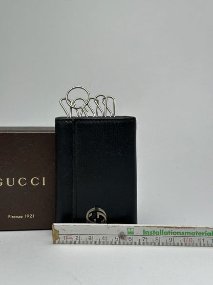 Vintage Gucci leather key holder black
