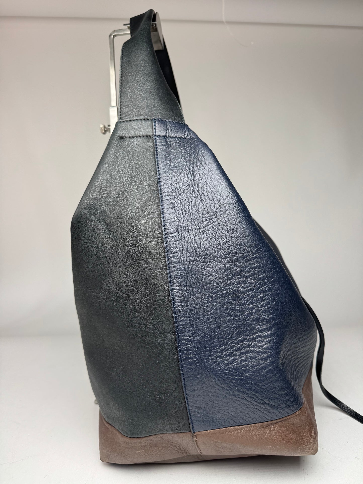 Vintage Marni Leather Bag Marine Black Brown