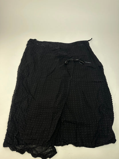 Vintage Givenchy Silk Bow Detail A-Line Skirt Black XL