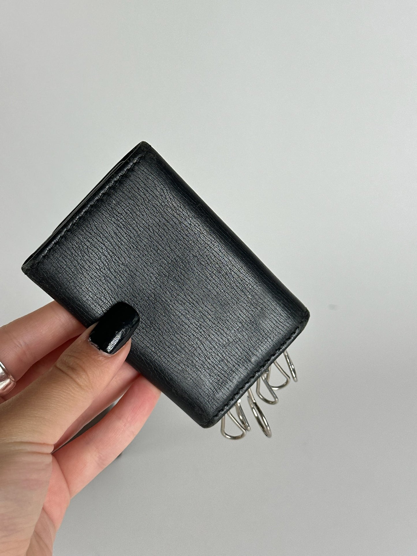 Vintage Gucci leather key holder black