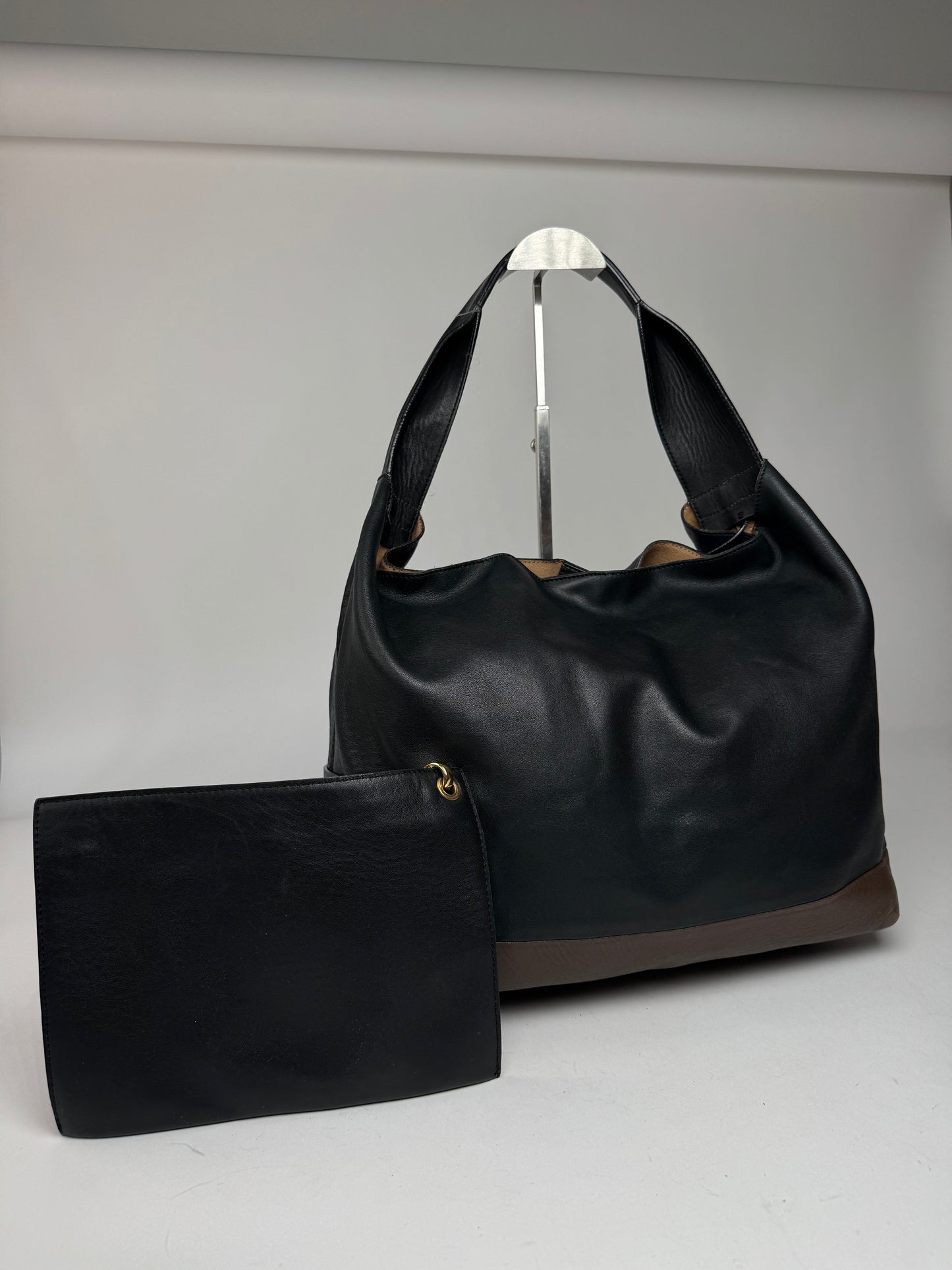 Vintage Marni Leather Bag Marine Black Brown