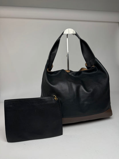 Vintage Marni Leather Bag Marine Black Brown