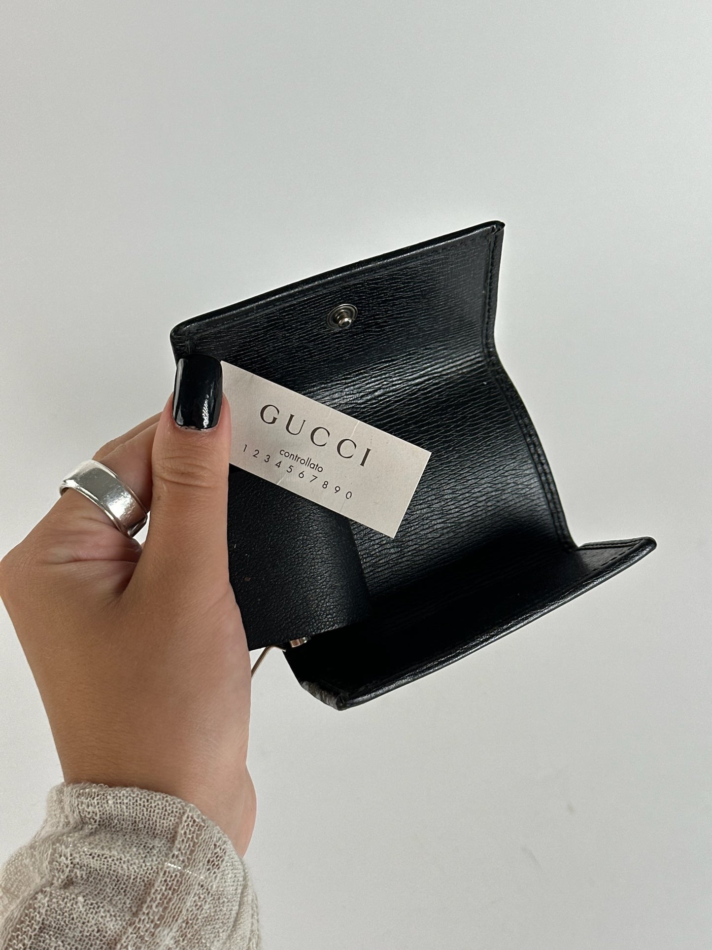Vintage Gucci leather key holder black