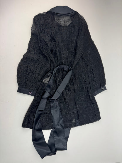 Vintage Courreges Transparent Trenchcoat Black M