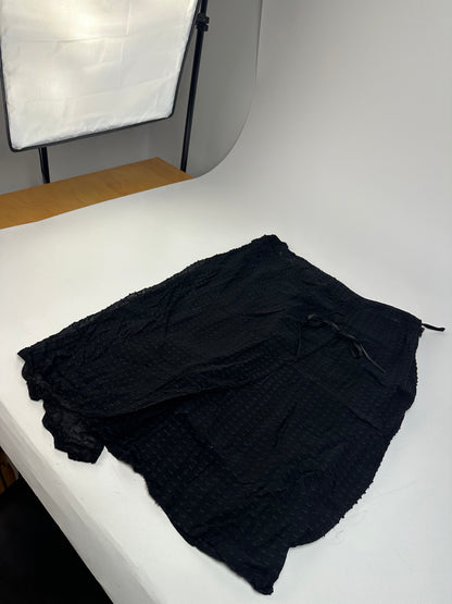 Vintage Givenchy Silk Bow Detail A-Line Skirt Black XL